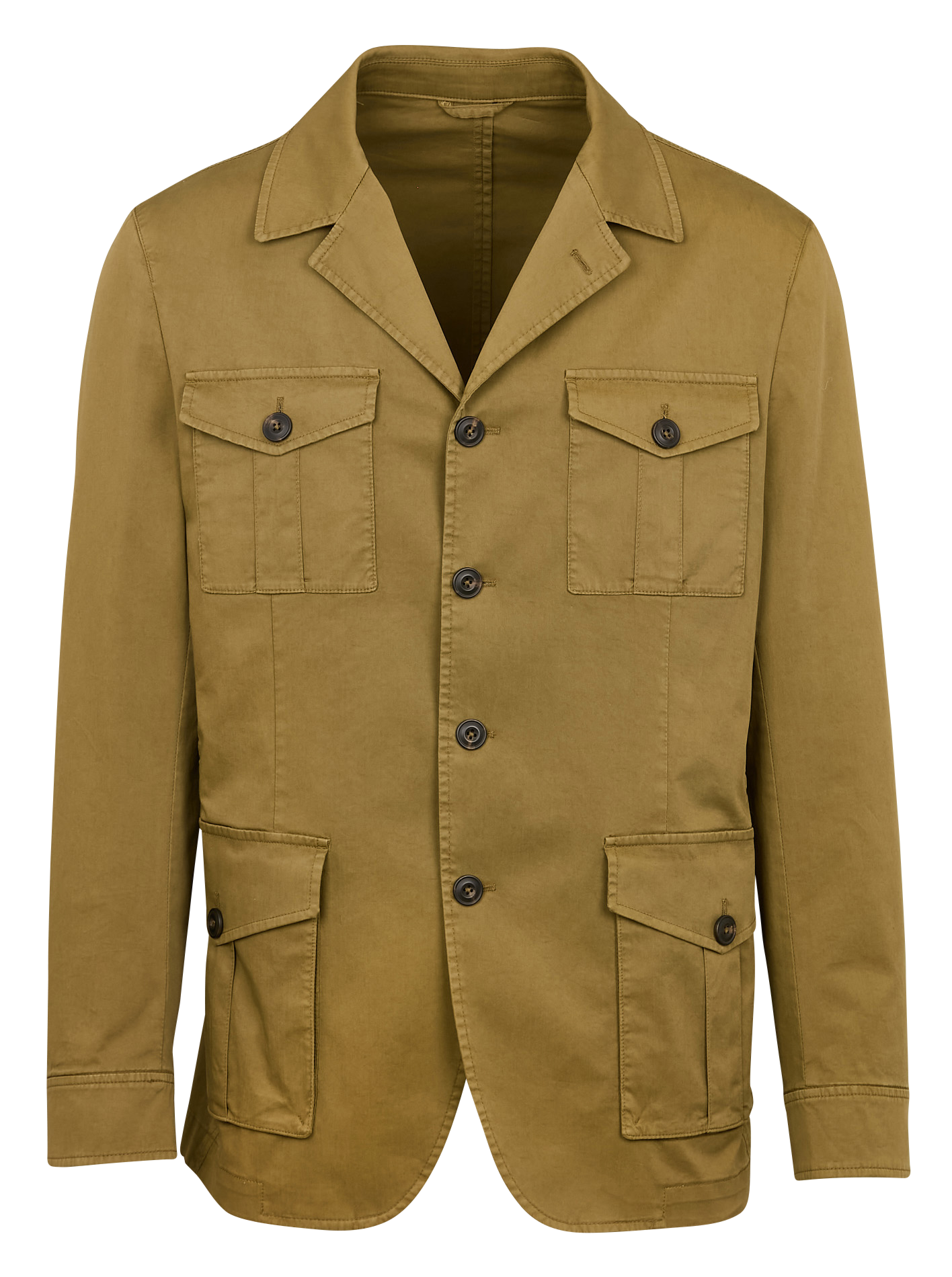Veste saharienne en coton et lin mélangé | Kaki