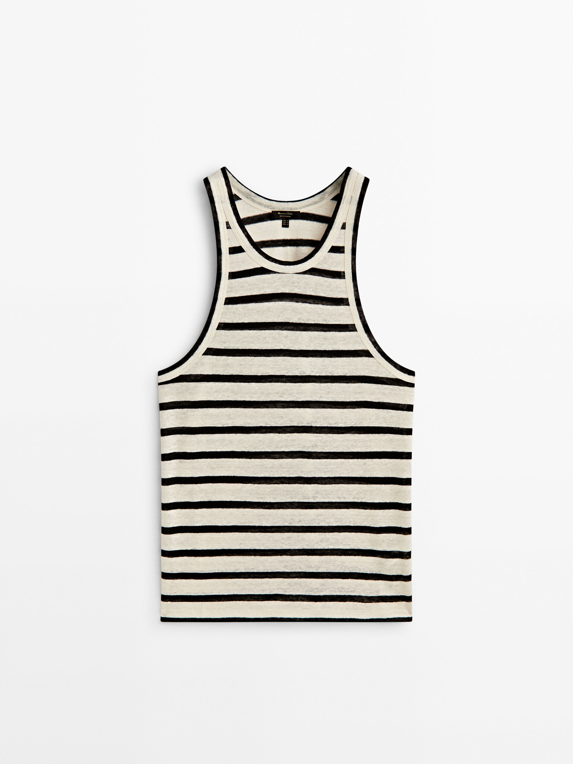 Camiseta rayas linho manga sisa - RAW