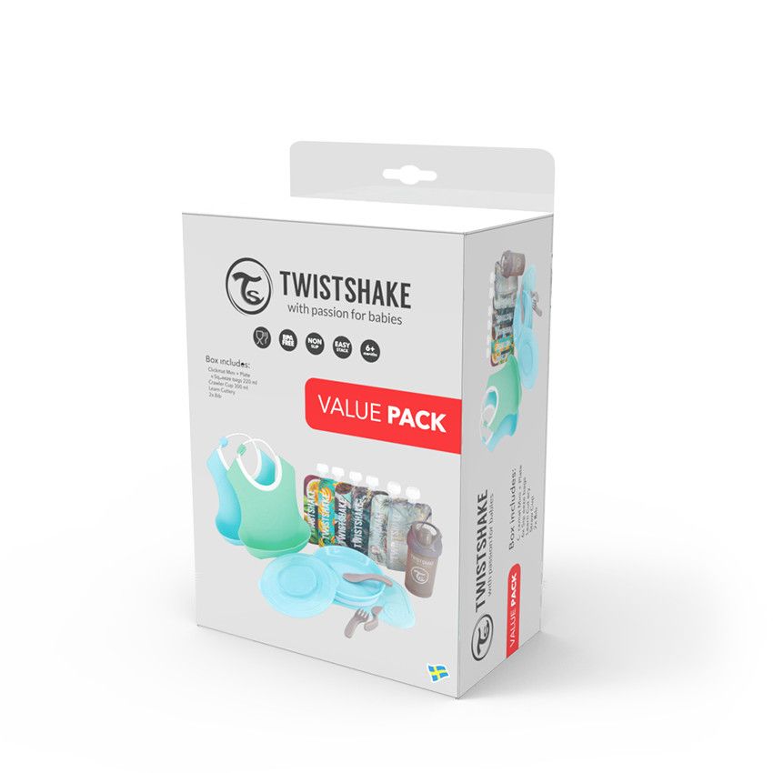 Pack vaisselle découverte Mini Meal - Bleu - Ecru