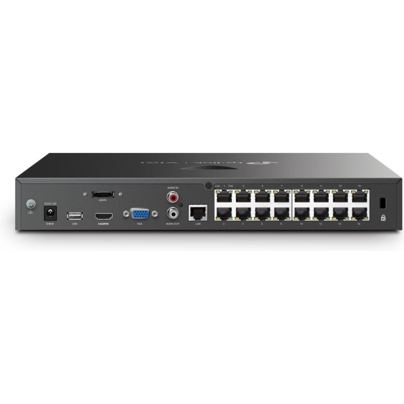 TP-Link VIGI NVR2016H-16P Enregistreur vidéo sur réseau Noir