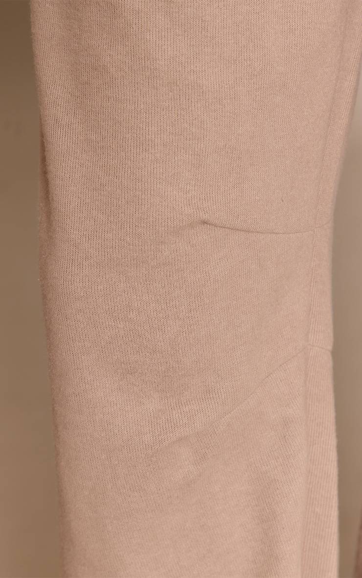 Taupe Pantalon Droit À Pinces En Côtes Brossées