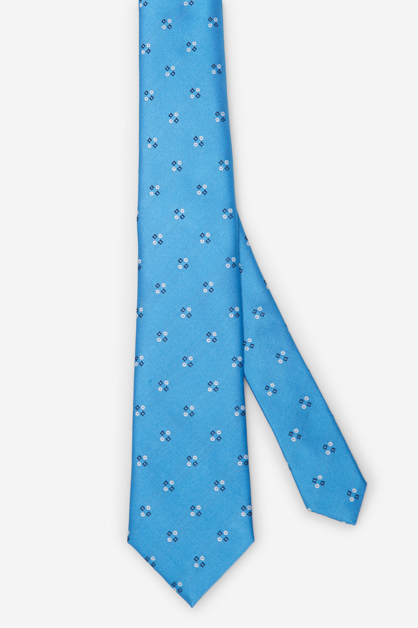 Gravata de seda com microestampa - Azul