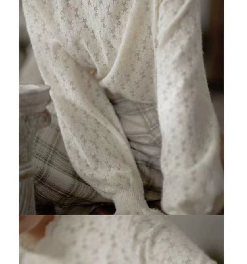 Essere - Blouse met pofmouwen en col en bloemenprint