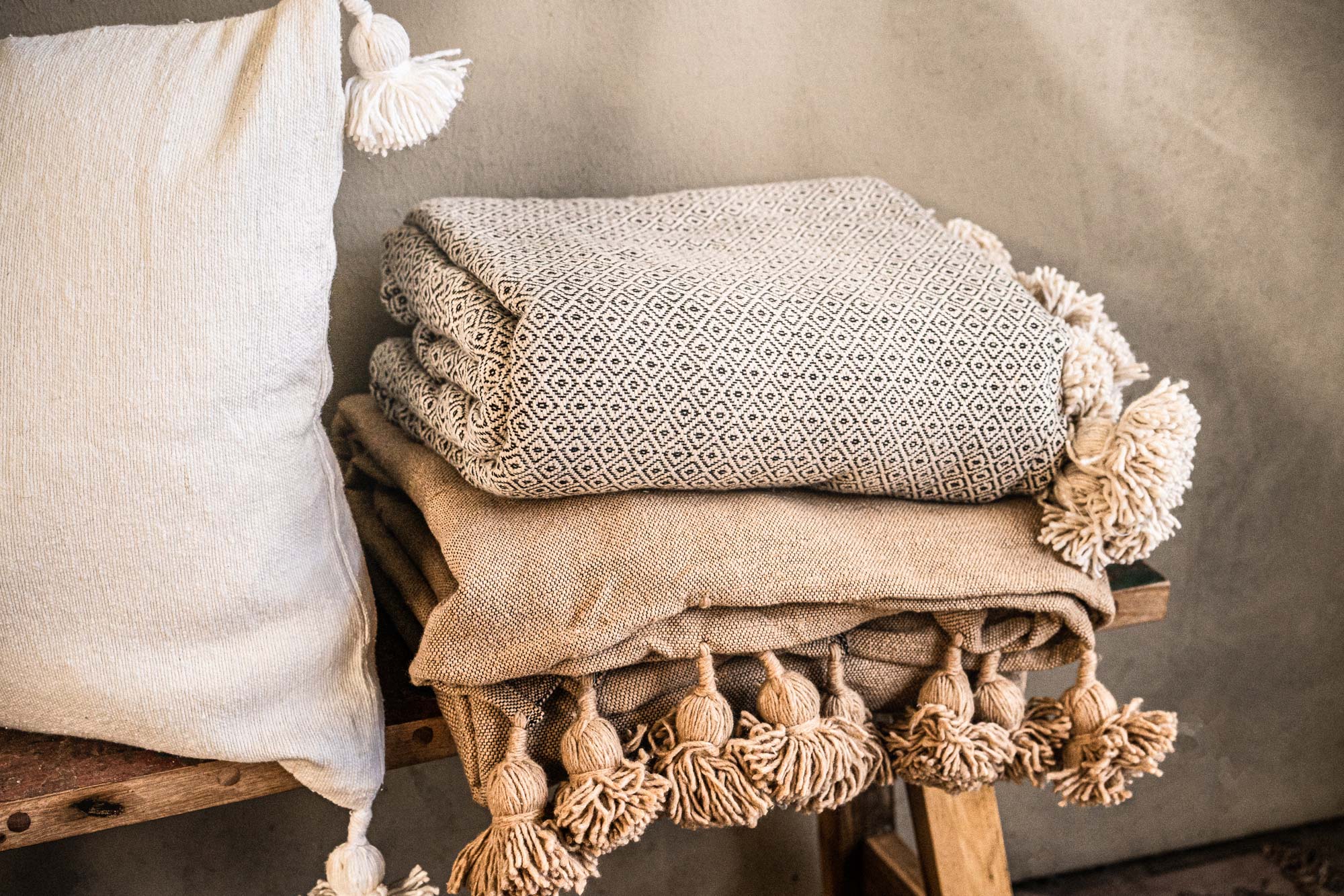 Kissenbezug beige, B 50 cm, H 50 cm von fischer's lagerhaus