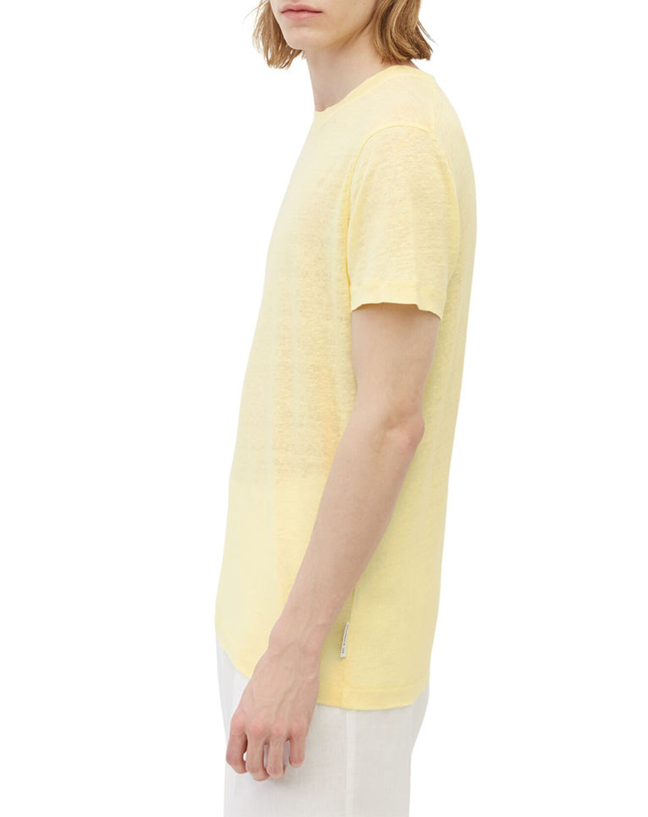 Marc O'Polo T-Shirt 100% Lin manches courtes Col Rond jaune