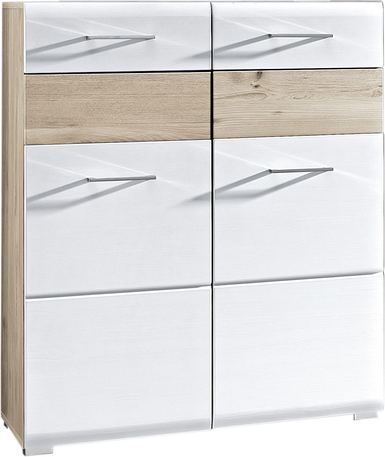 Schuhschrank Funny Silbereiche-Dekor/Weiß Struktur 84 x 104 x 40 cm