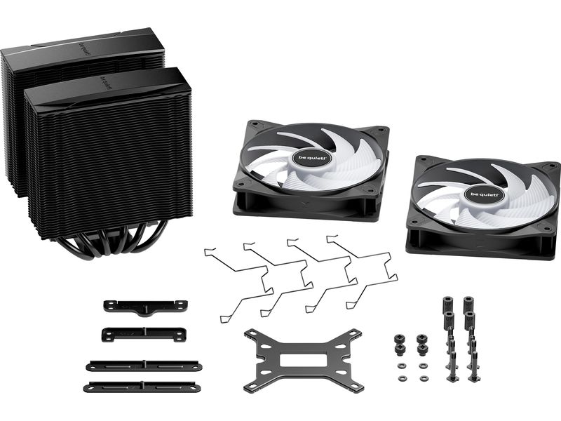 be quiet! CPU-Kühler Pure Rock Pro 3 LX Schwarz Leistungsstarker Dual-Tower-CPU-Kühler mit RGB-Beleuchtung