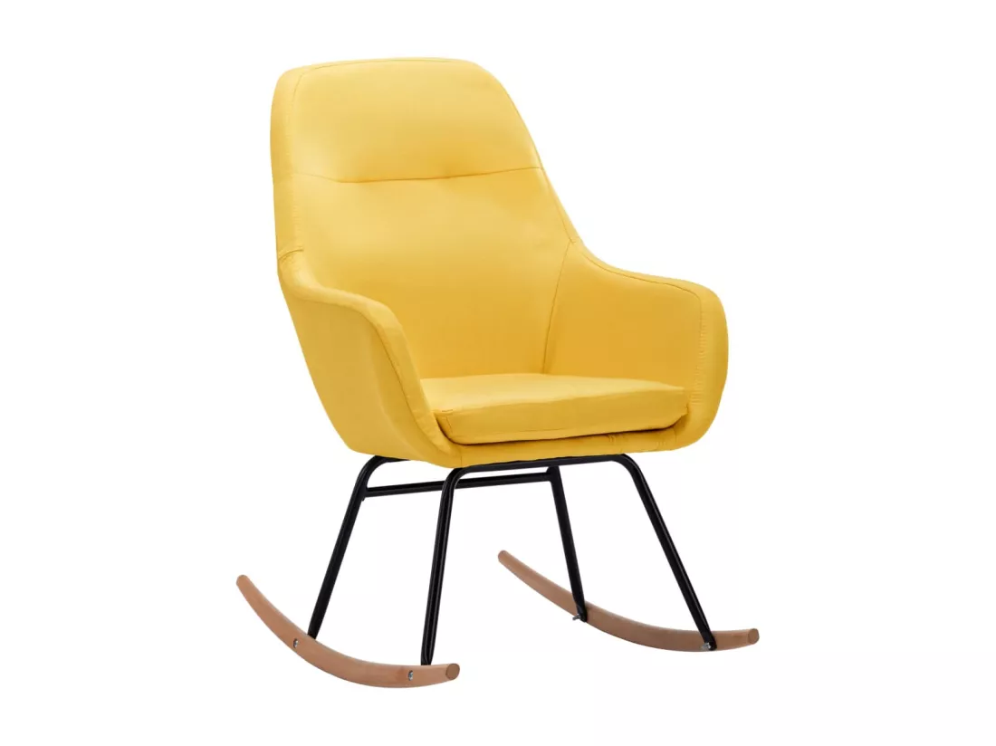 Chaise à bascule Jaune moutarde Tissu