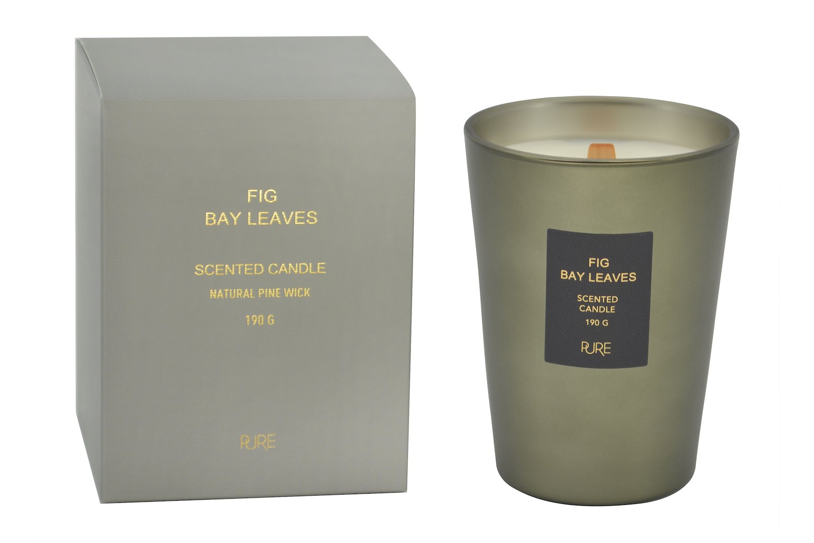 Fig Bay duftlys Grønn Ø8 H10,5 cm, 190g. 40 timer brennetid.