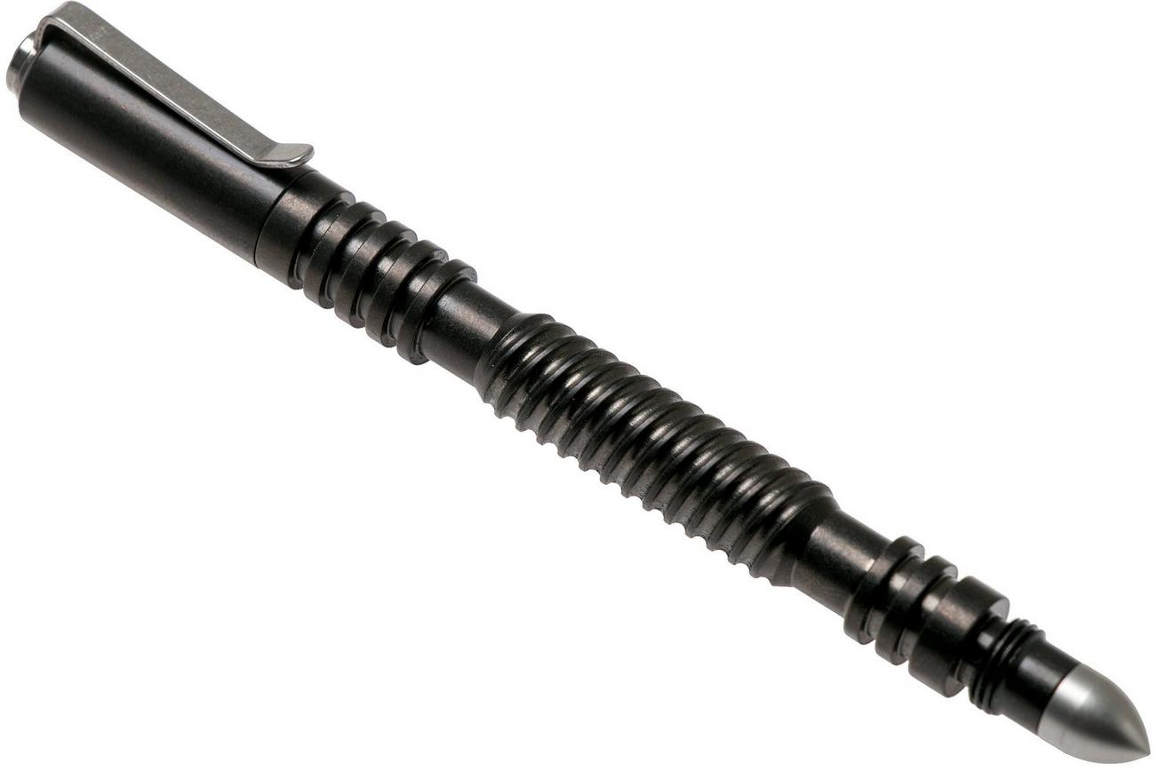 Rick Hinderer Spiral Investigator Pen Stainless Steel, Stonewash Black DLC, tactische pen