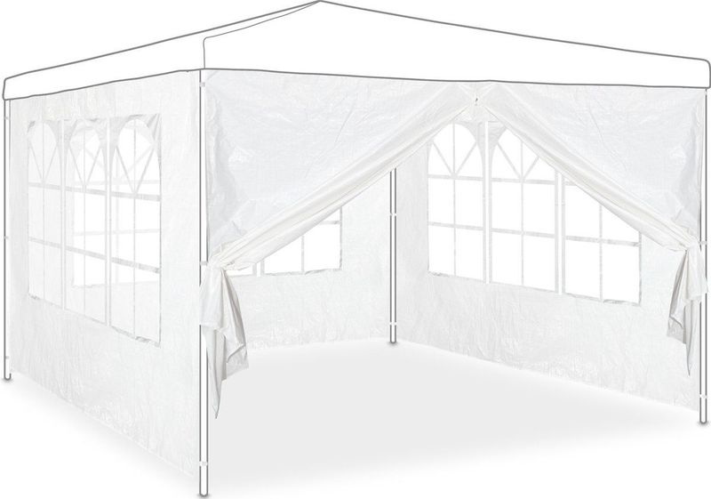 Zijwand Partytent - Wit - PE - Set van 4
