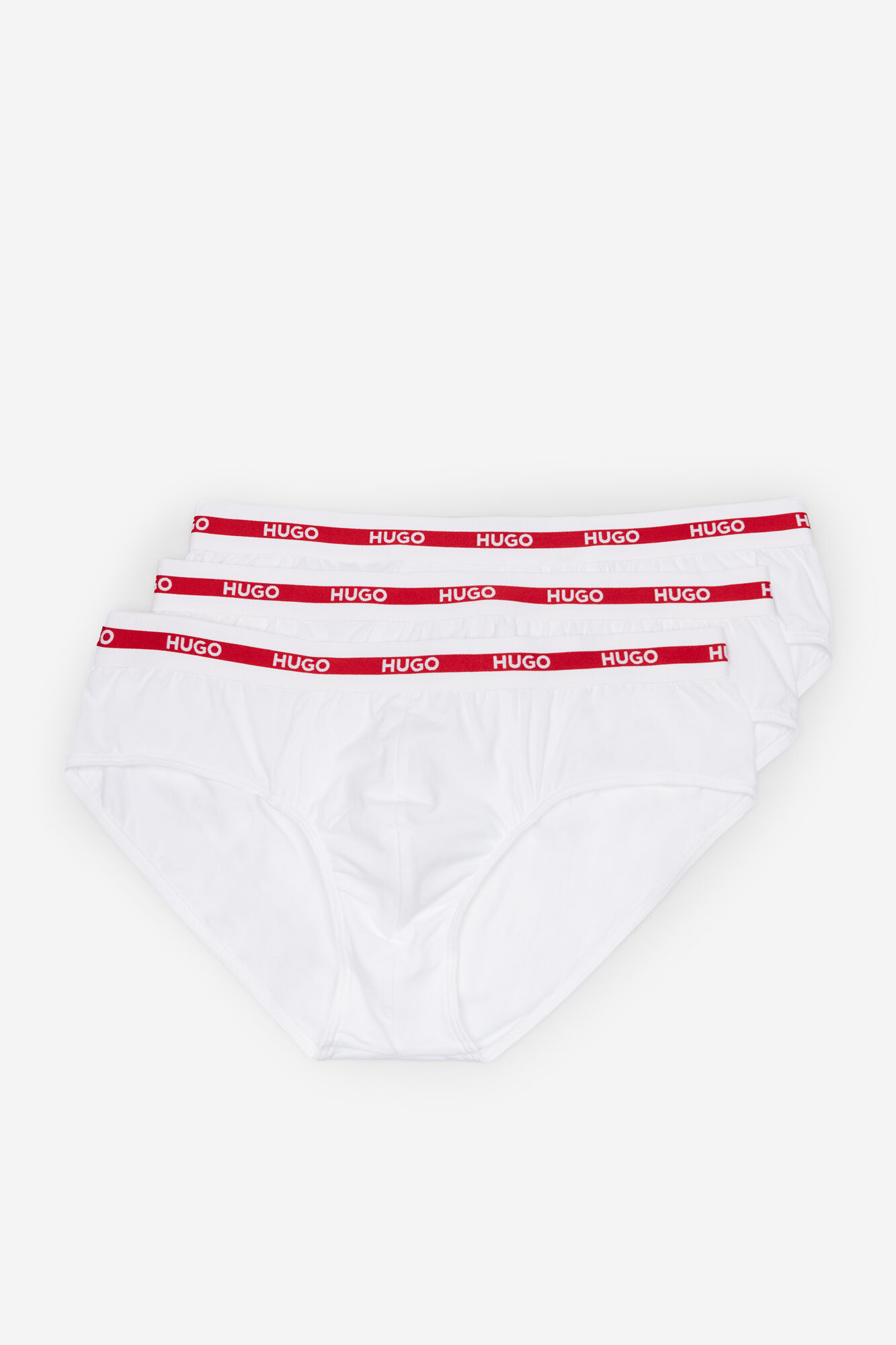 Pacote com 3 cuecas com logotipo no cós - brancas