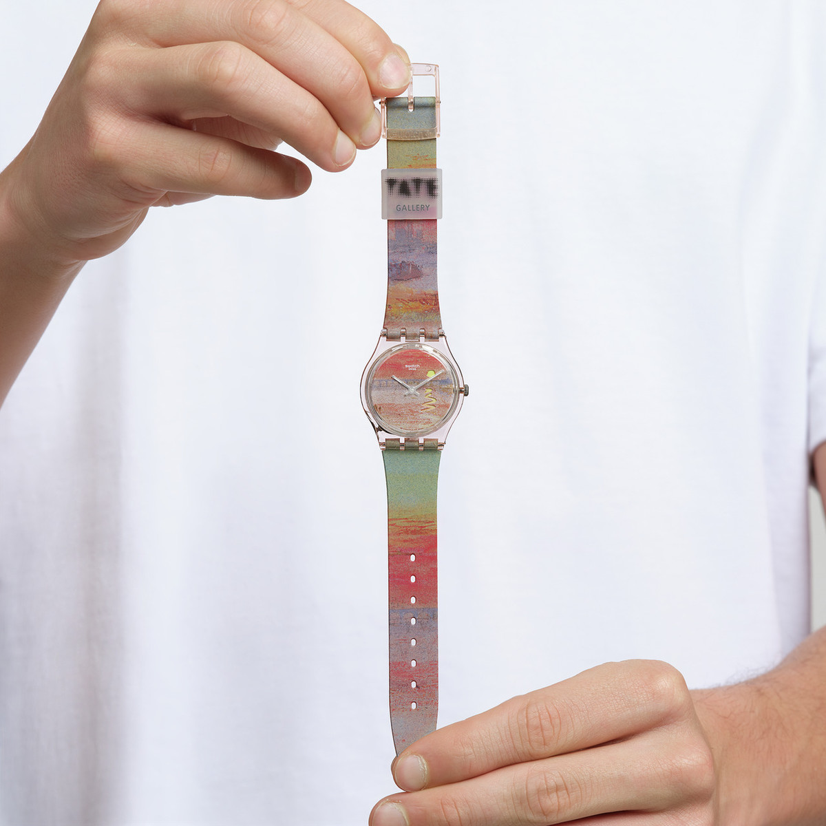 Montre SWATCH Gent biosourced Turner's Scarlet sunset femme bracelet silicone rose