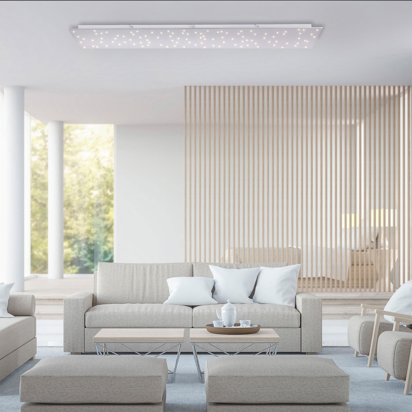 LED-Deckenleuchte Sparkle 100x25 Edelstahl