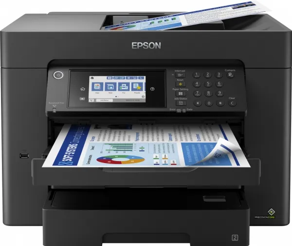 Epson WorkForce WF-7840DTWF - Multifunktionsprinter - farve - blækprinter - A3 (297 x 420 mm) (original) - A3 (medie) - op til 25 spm (udskriver) - 550 ark - 33.6 Kbps - USB 2.0, LAN, Wi-Fi(n), USB vært