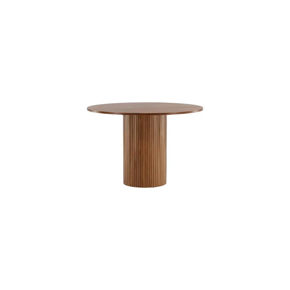 Eettafel Rond Bruin 110cm - Fineer - Scandinavisch