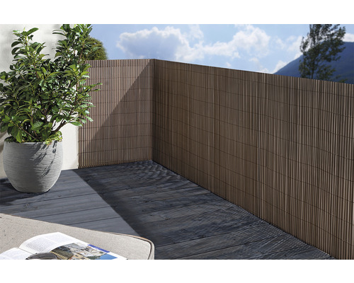Konsta PVC ovaal privacyscherm, 3 x 0,9 m, taupe, structuur