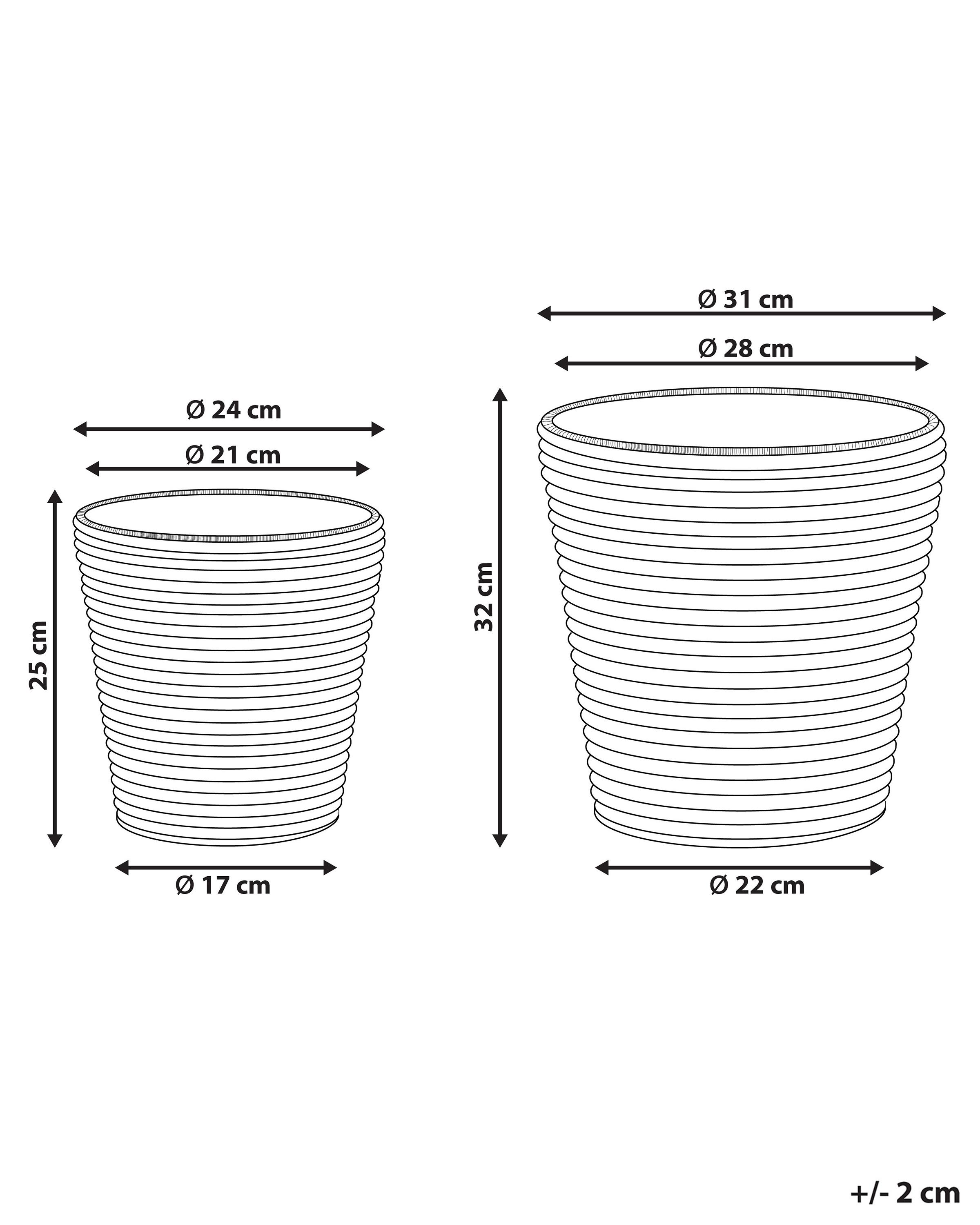 Set van 2 bloempotten SARTI PE rotan 24/31 cm Bruin