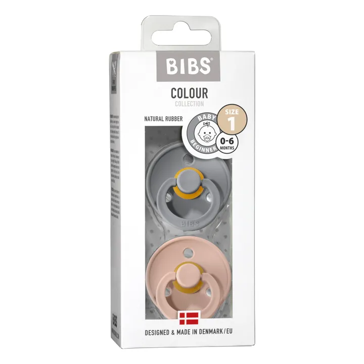 Bibs Tétines en caoutchouc naturel - Set de 2 | Gris