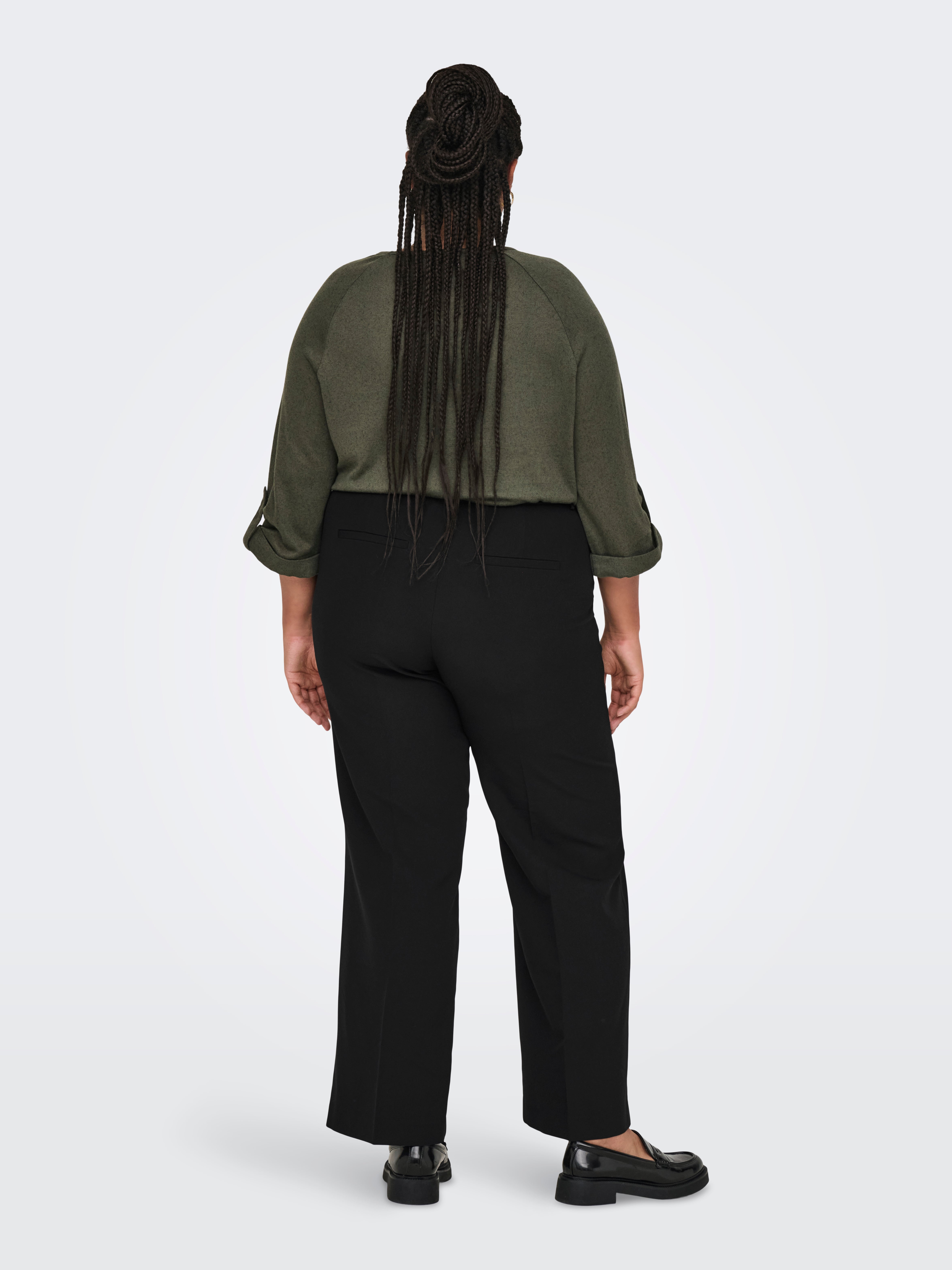 CARBERRY Hohe Taille Weiter Beinschnitt Hose Black