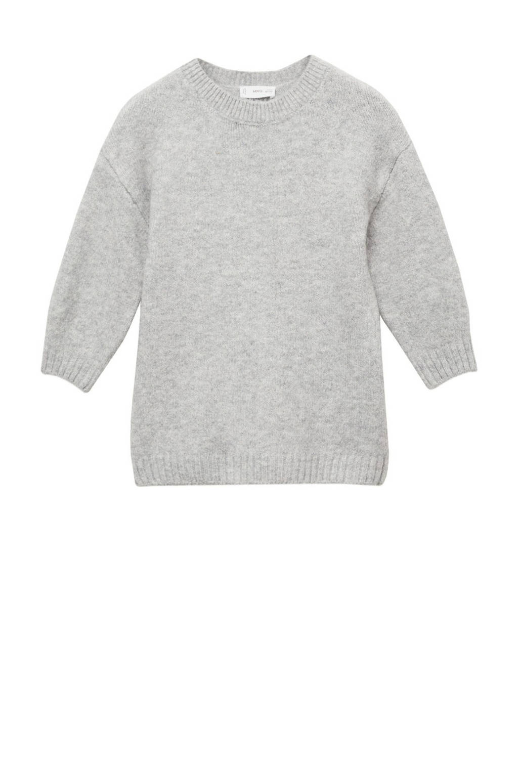 Mango Kids midi jurk gebreid grijs
