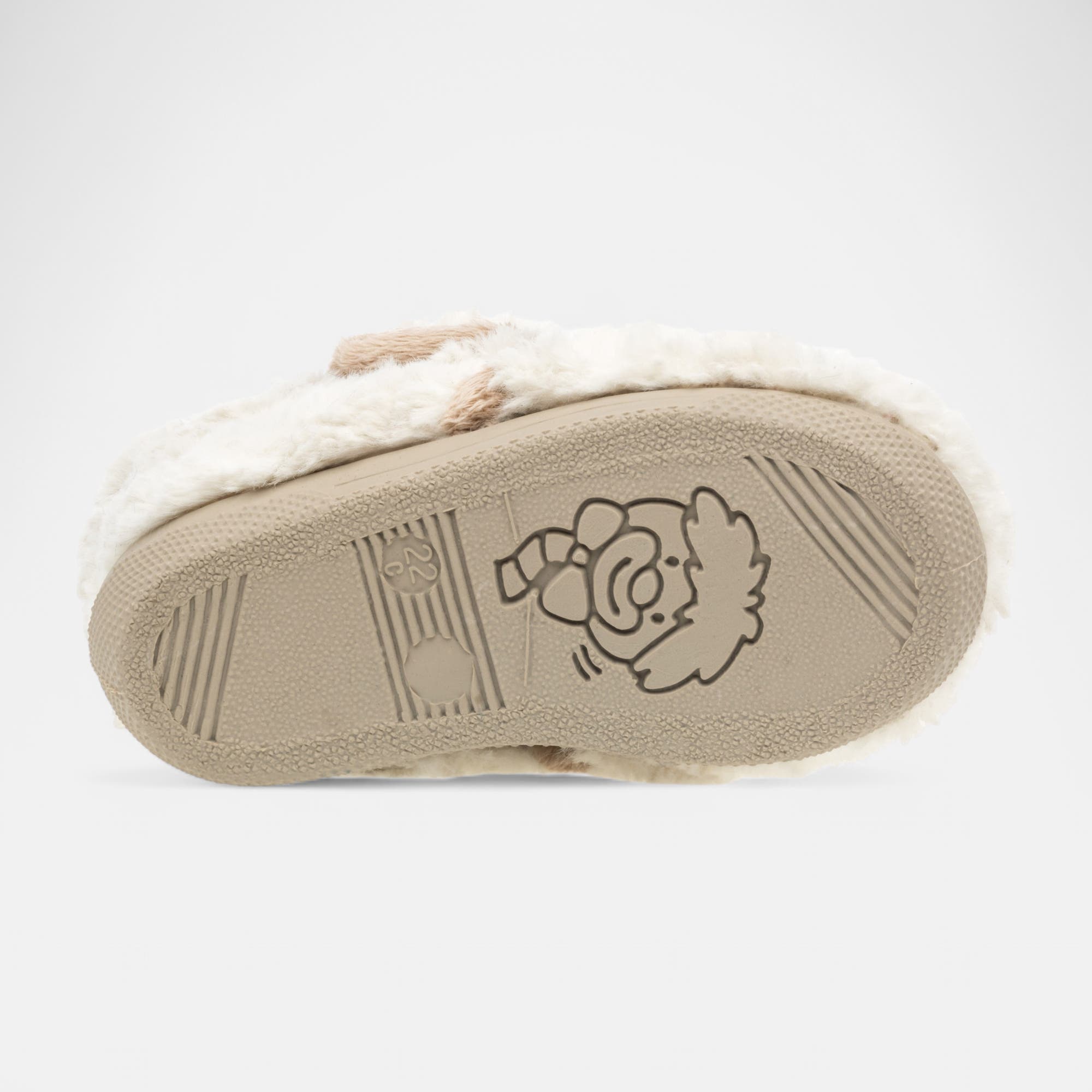 Pantoufles attaches velcros Bébé fille ecru