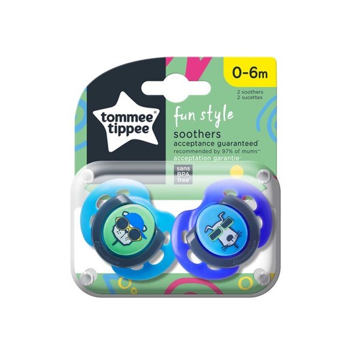 Sucette CTN Fun 0-6m mixte x2 - TOMMEE TIPPEE