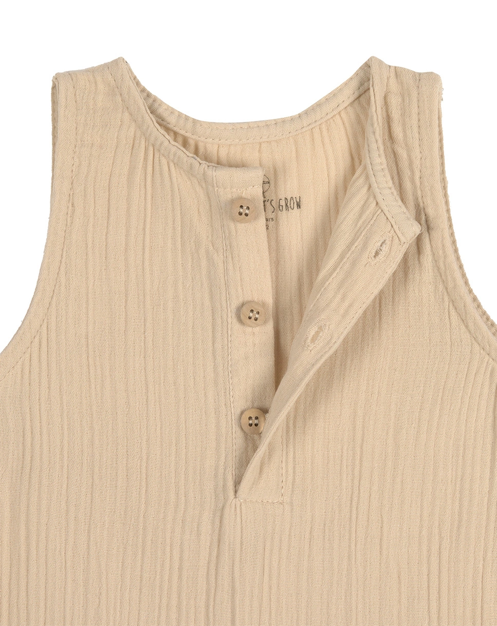 Strampler COZY MUSLIN ohne Fuß in nature