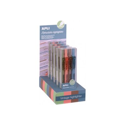 APLI - Marqueur - bleu moyen, cuivre, saumon, vert mousse - 4 mm - rétractable - 4 pièces (pack de 5)