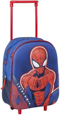 Marvel Spider-Man Kids Ryggsekk Trolley 3D, Blå