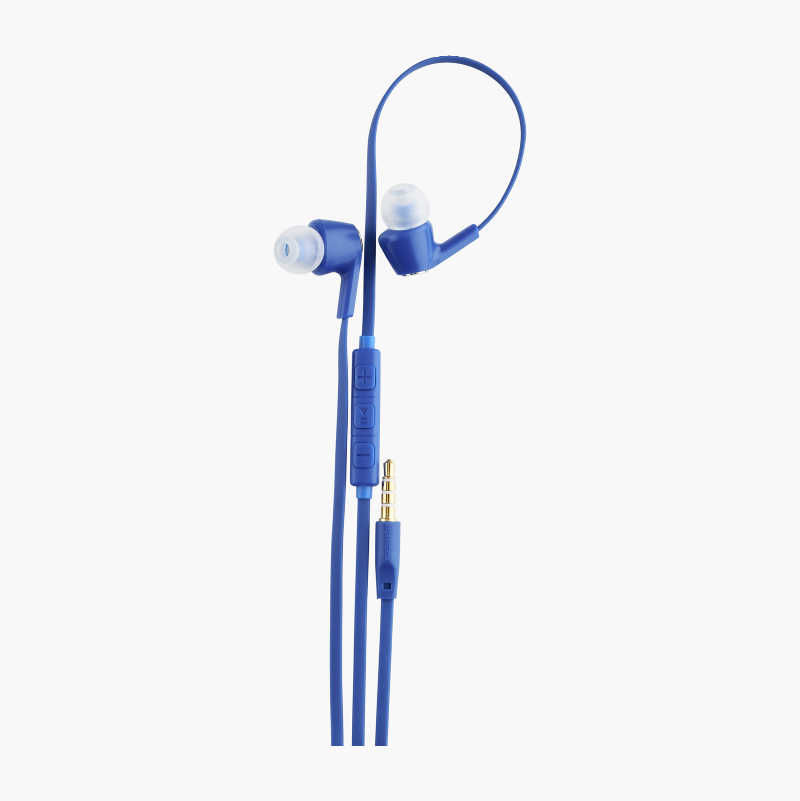 In-ear-hodetelefoner, 3,5 mm kontakt, blå