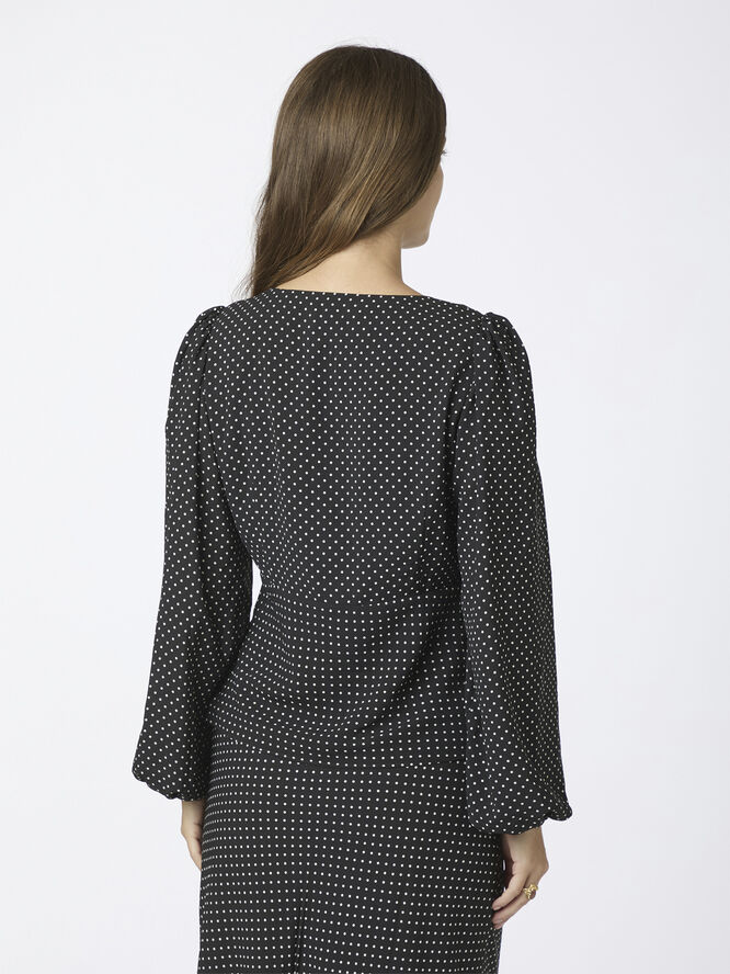 Neo Noir Jane Dot Blouse Black