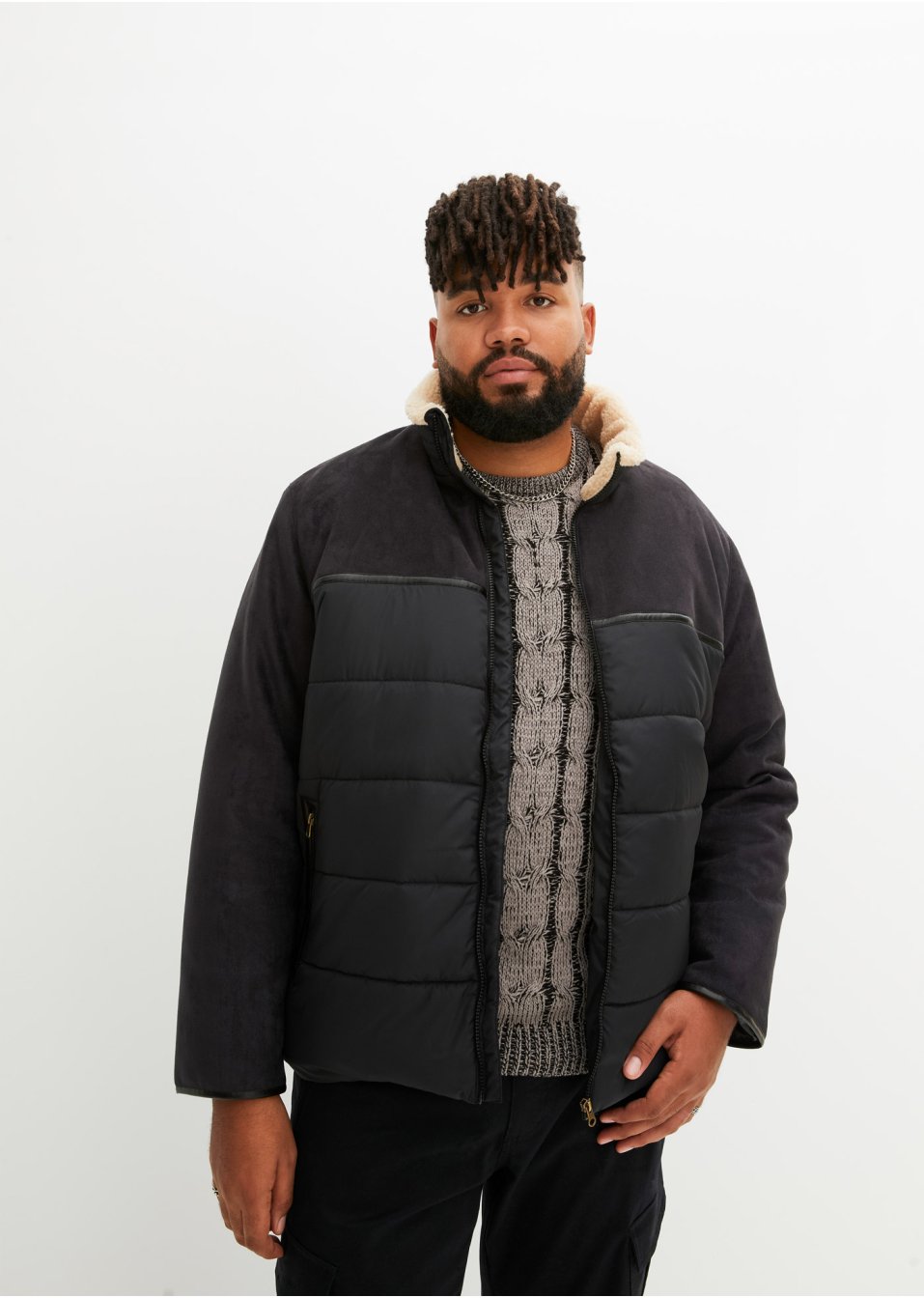 Veste d'hiver en mélange de matière avec polyester recyclé