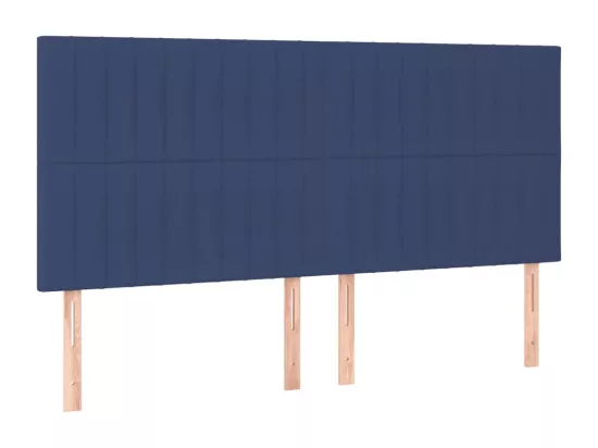 Sommier tapissier et matelas et LED Bleu 200x200 cm Tissu