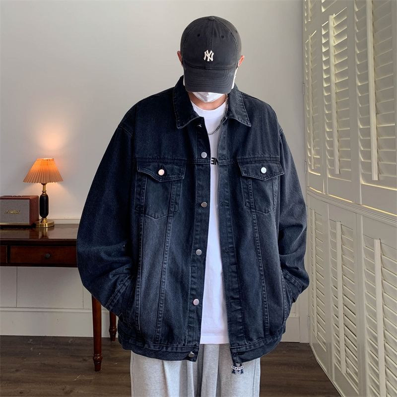 FOEV - Denim enkelrijsjas met zakdetail