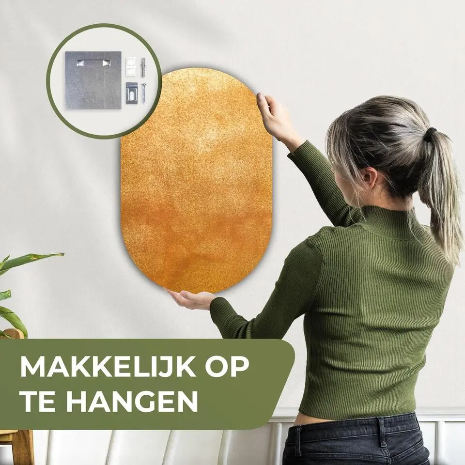 MuchoWow Wand decoratie 40x60cm IJzer Roest Goud Metaal