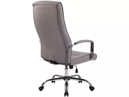 Chaise de bureau - Tissu & Métal chromé - Gris - Portland