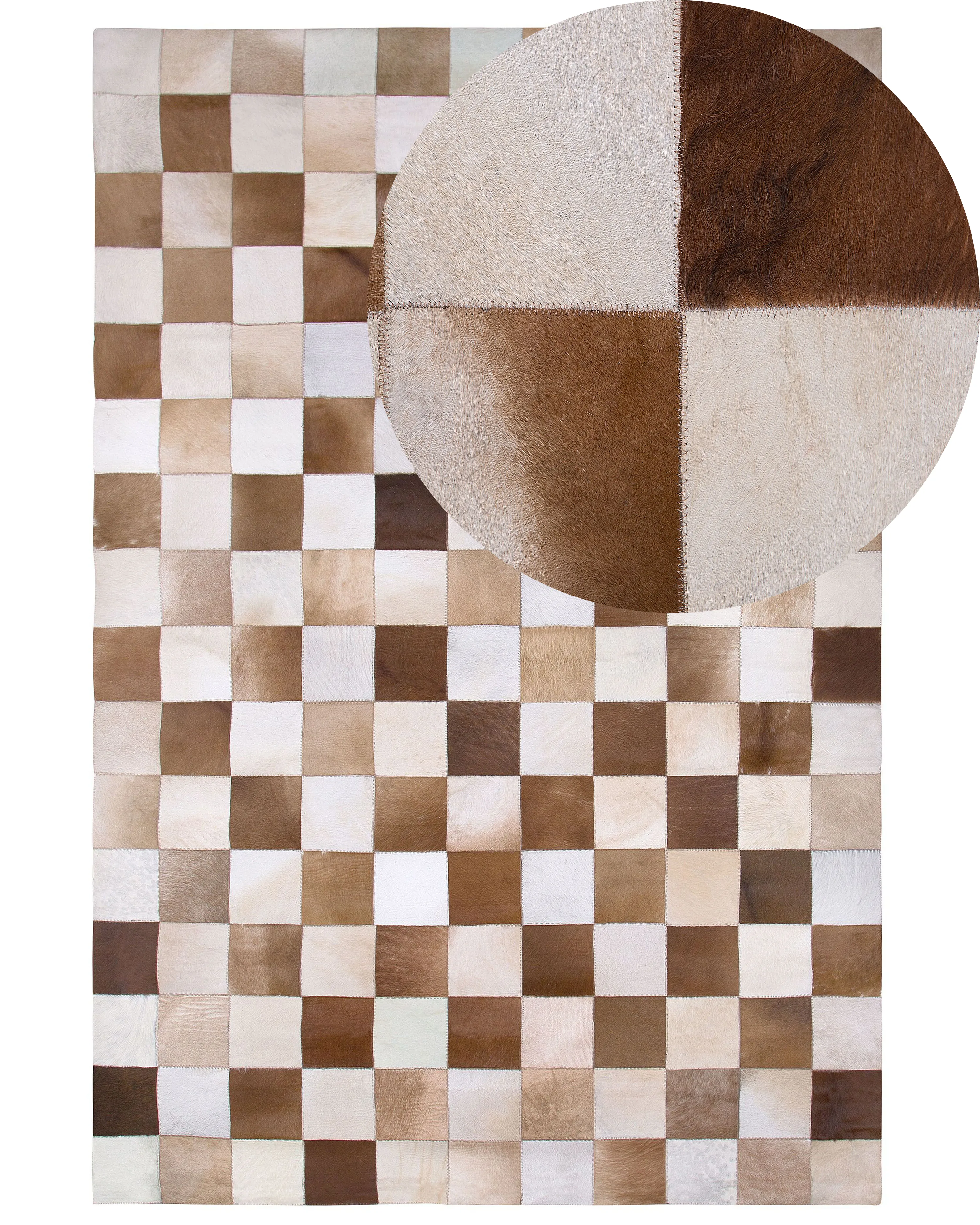 Vloerkleed SOLMAZ Beige 140 x 200 cm Leer