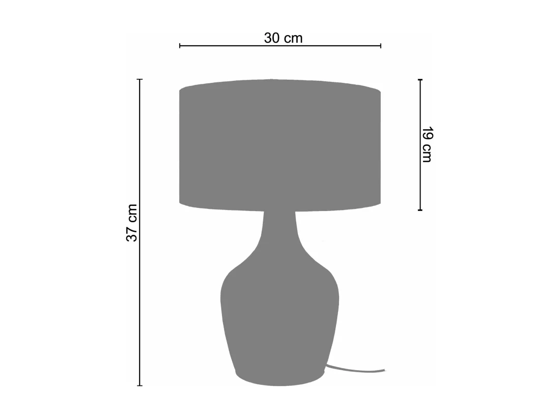Lampe de chevet bouteille verre bleu petrole 37 cm.