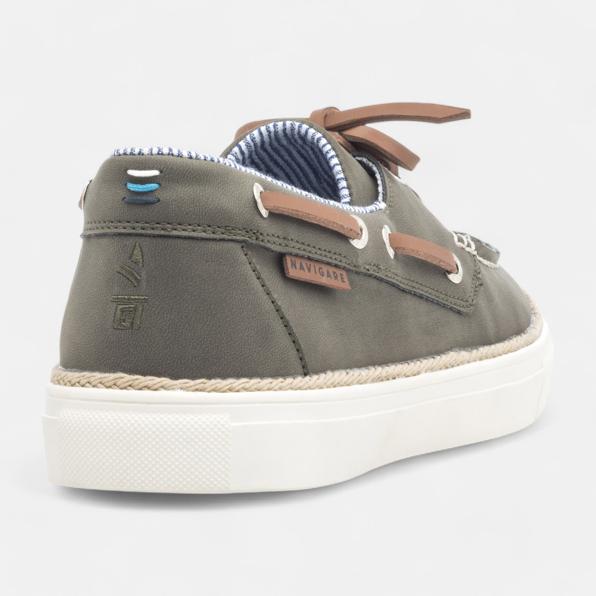 Chaussures bateau Homme kaki