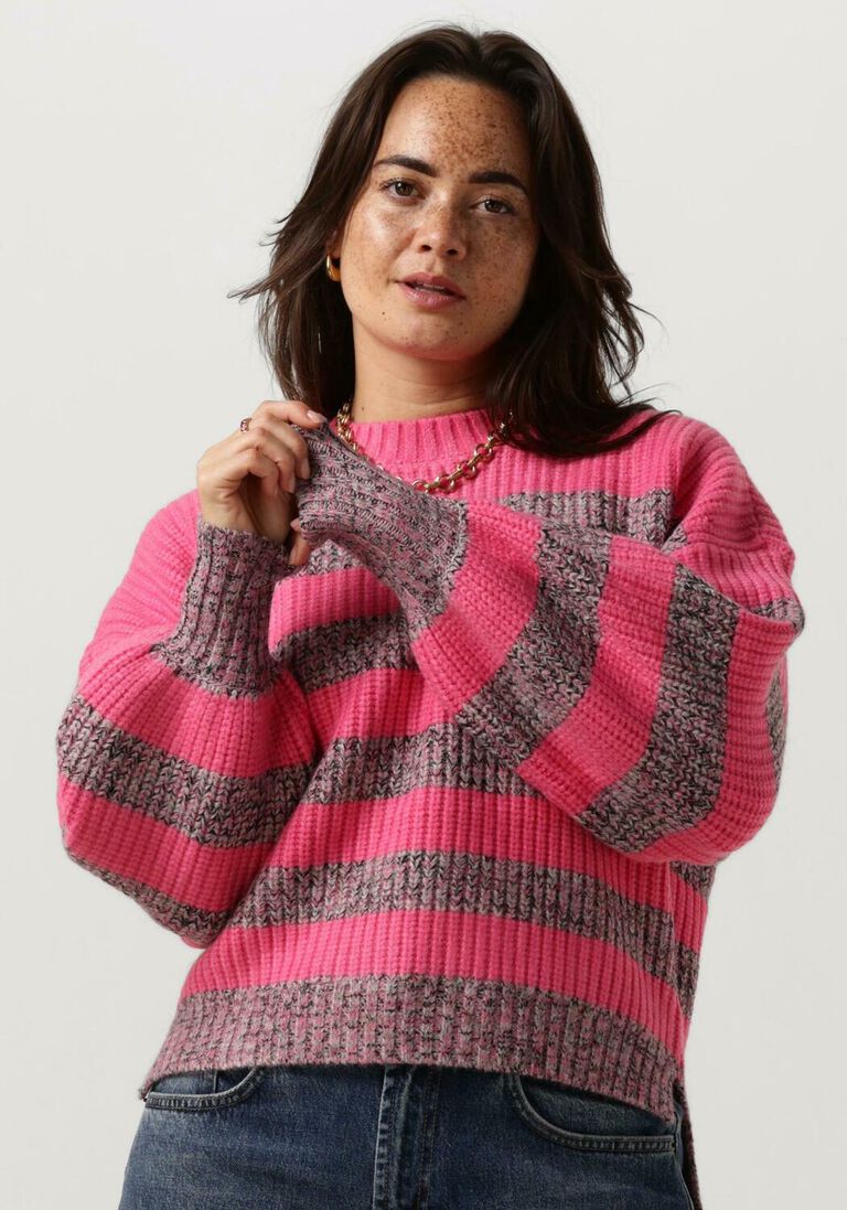CO\\'COUTURE roze co'couture trui row melange stripe knit
