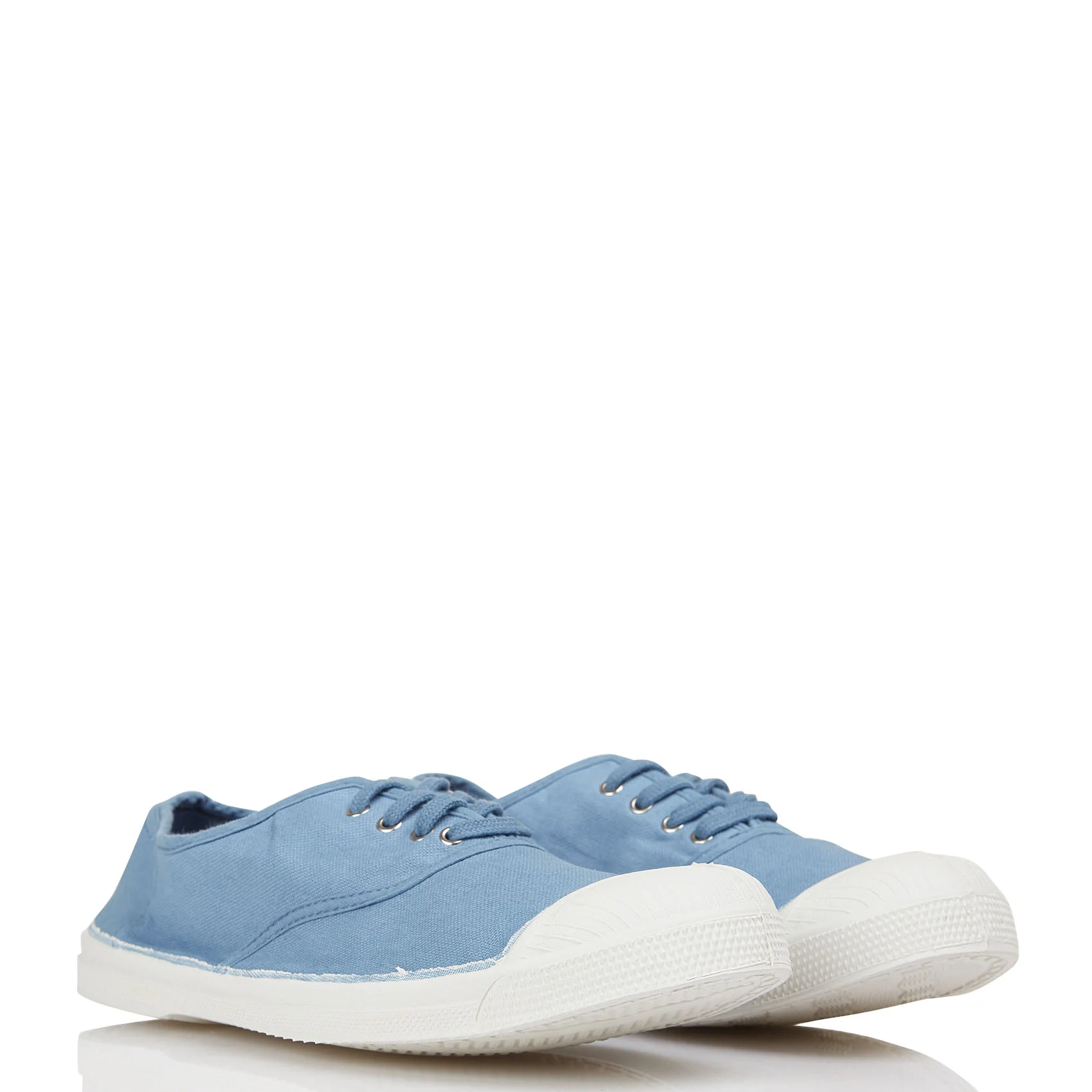 Tennis à lacets en toile de coton | Bleu