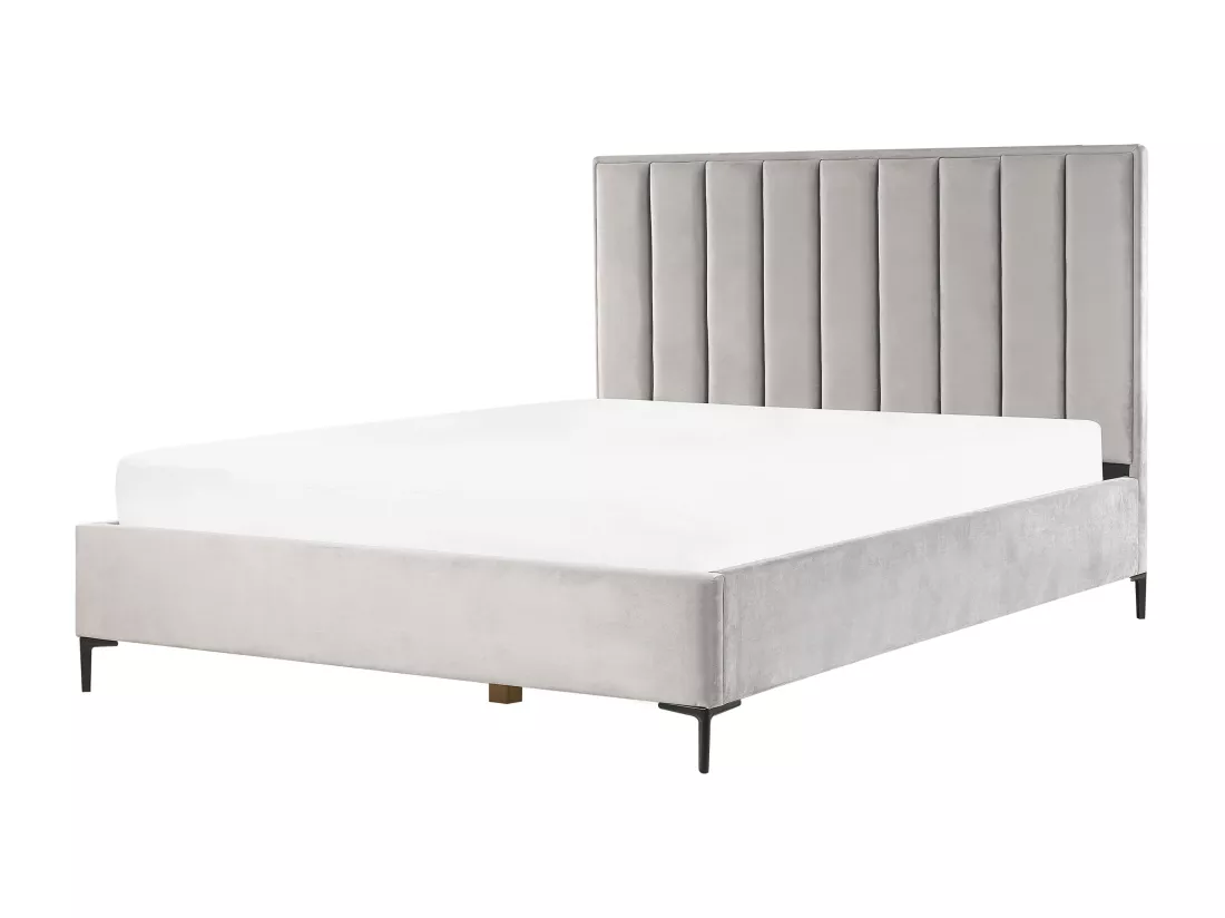 Ensemble de chambre Velours SEZANNE 180 x 200 cm Gris clair