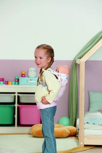 BABY born - Draagzak - Zachtroze en Grijs - Voor Poppen van 36 cm en 43 cm