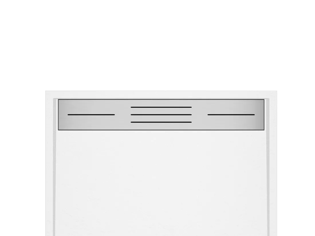 Receveur extra-plat à poser ou à encastrer découpable en résine SMC avec siphon - Blanc - 120 x 90 cm - LYROSA