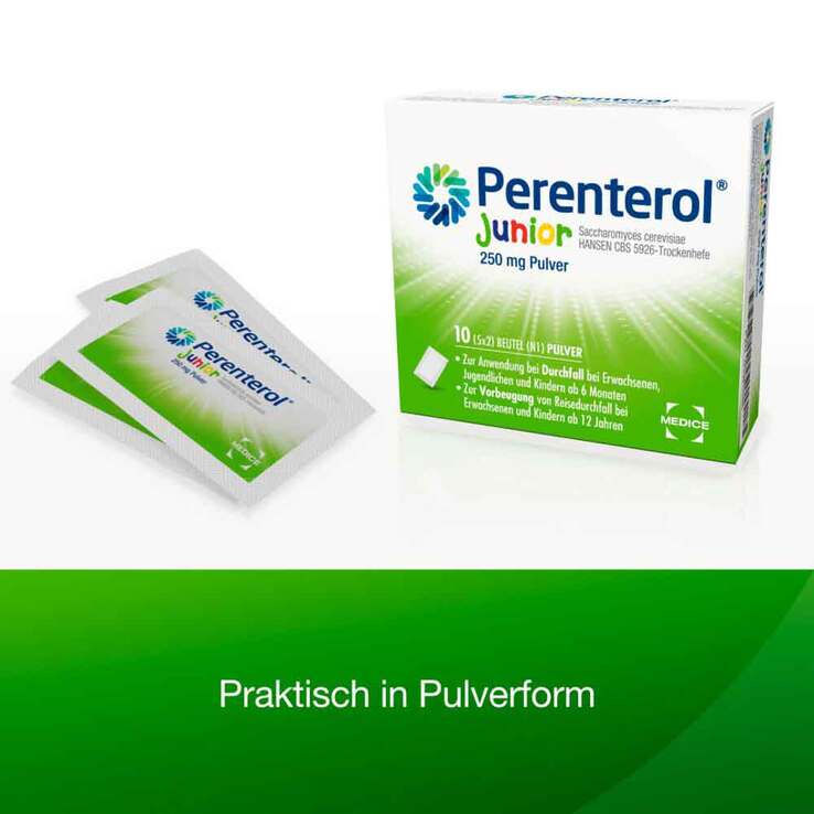 Perenterol Junior 250 mg bei akutem Durchfall & zur Vorbeugung, 10 St