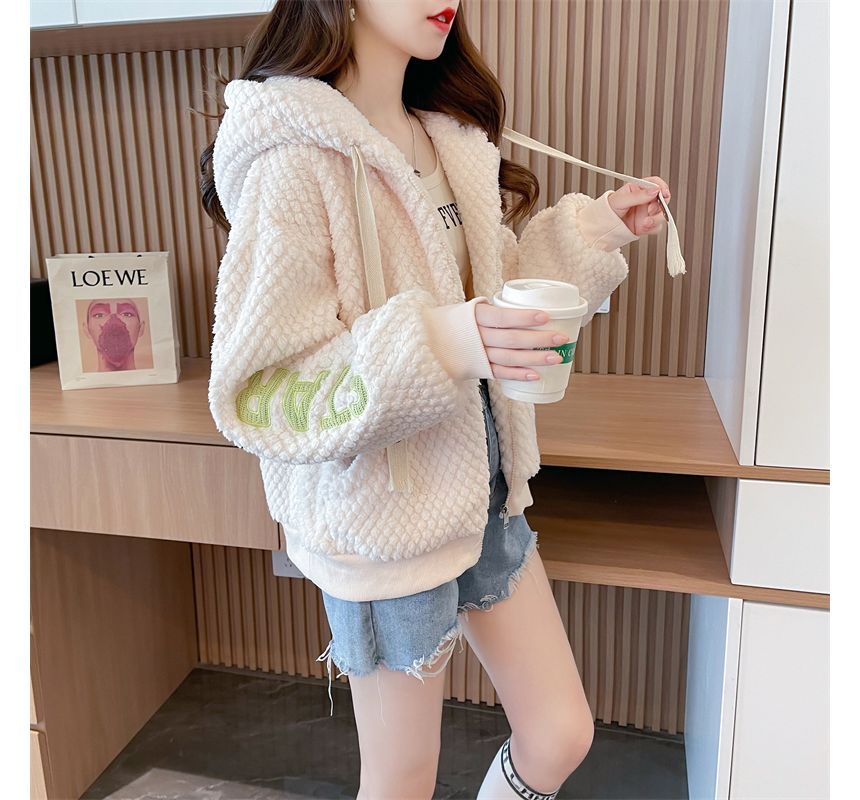 Jewie - Konijnenfleece hoodie met rits