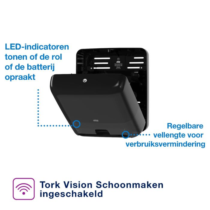 Tork 551108 Matic handdoekrol dispenser Elevation line zwart (551108)