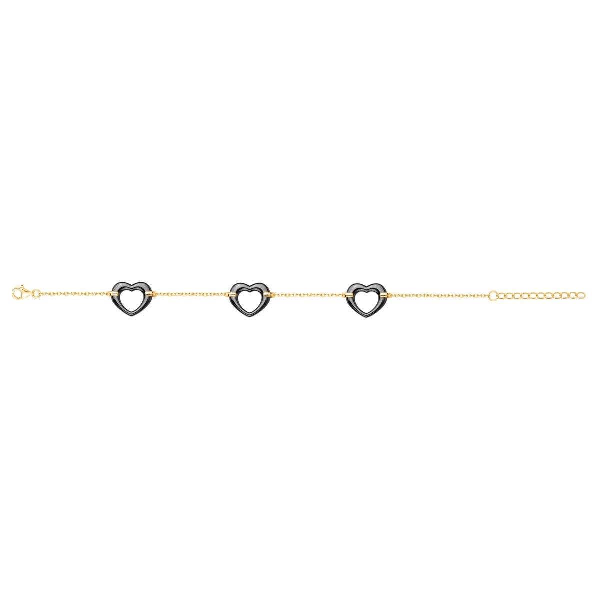 Bracelet en Plaqué Or avec oxyde de zirconium blanc
