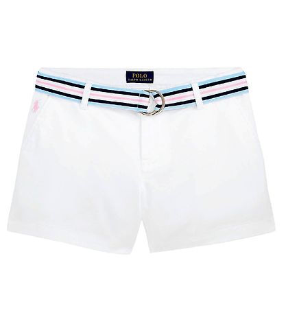 Polo Ralph Lauren Shorts - Classics - Weiß m. Gürtel